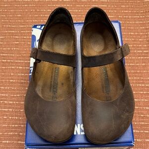 Birkenstock Brown Mary Jane Flats with Adjustable Strap 41